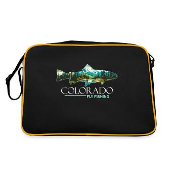 Fliegenfischen in Colorado: Retro-Landschaft und - Retro Tasche - Schwarz/Gold - Hinten