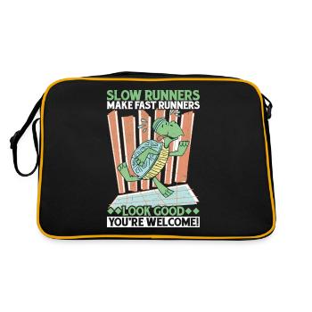 Slow Runners Make Fast Runners Look Good 12 - Retro Tasche - Schwarz/Gold - Hinten