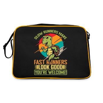 Les coureurs lents font bien paraître les coureurs rapides 13 - Sac Retro - noir/or - Dos