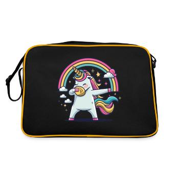 Dabbing Unicorn Unicorn Dab Dabbing Trend Dance - Retro Bag - black/gold - Back