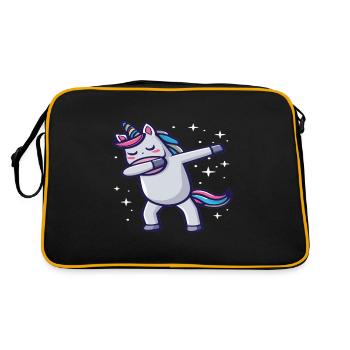 Dabbing Unicorn Unicorn Dab Dabbing Trend Dance - Retro Bag - black/gold - Back