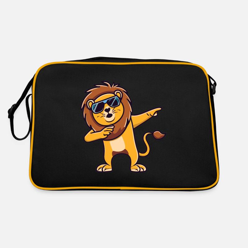 lion dabbing dab dabbing animaux lion dab Sac Retro