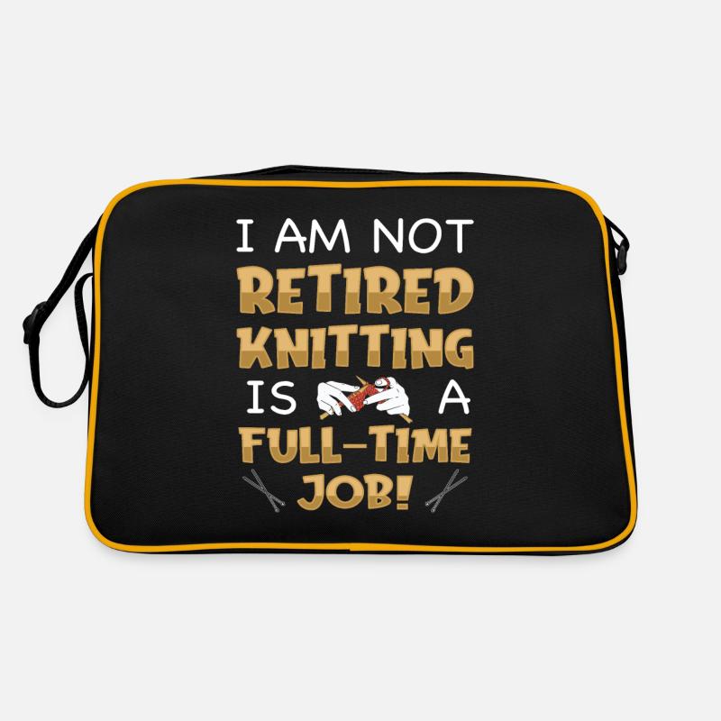 Pensioner Retirement Humor Knitting Retro Bag