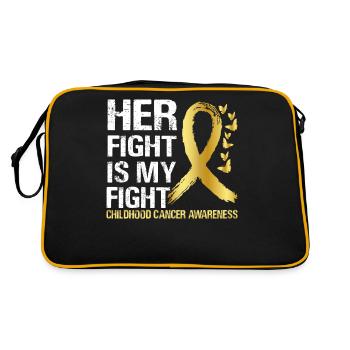 Lutte contre le cancer infantile - Sac Retro - noir/or - Dos