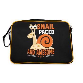 Snail lovers running at a snail's pace sluggish - Retro Bag - black/gold - Back