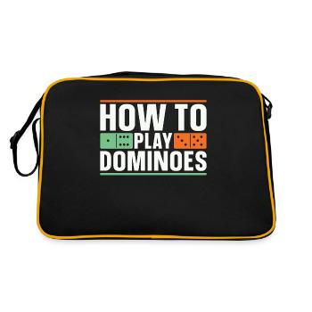 Dominos Comment jouer aux dominos aime le jeu de société - Sac Retro - noir/or - Dos