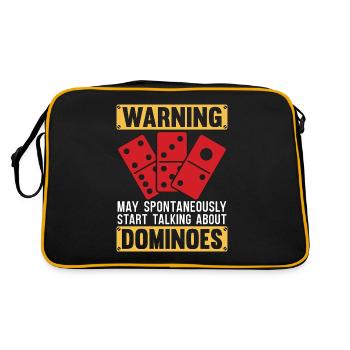 Avertissement de dominos peut spontanément commencer à jouer - Sac Retro - noir/or - Dos