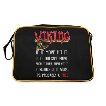 Viking Fan Cadeau Barbare Viking Guerrier - Sac Retro - noir/or - Dos