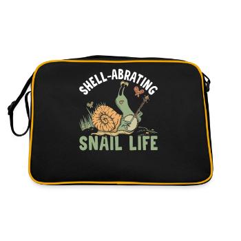 Snail lovers snail life sluggish running - Retro Bag - black/gold - Back