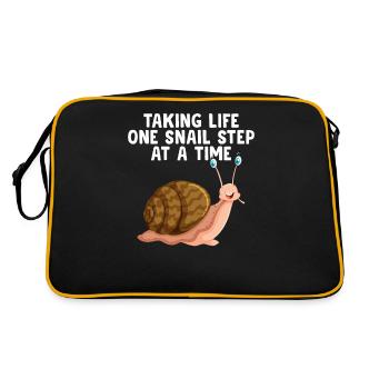 Snail lover A snail's step sluggish - Retro Bag - black/gold - Back