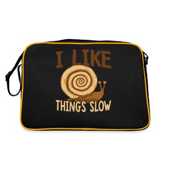 Snail lover: I like things slow, sluggish - Retro Bag - black/gold - Back