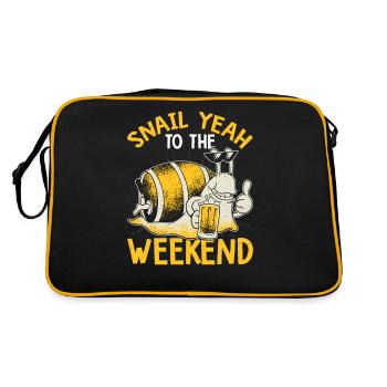 Schneckenliebhaber Schnecke Ja Zu Wochenende - Retro Tasche - Schwarz/Gold - Hinten