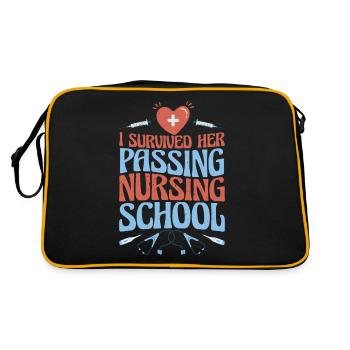 J’ai survécu à son décès à l’école d’infirmières 22 - Sac Retro - noir/or - Dos