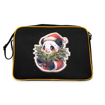 Panda Christmas Panda Pandas Panda Christmas - Retro Bag - black/gold - Back