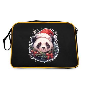 Panda Christmas Panda Pandas Panda Christmas - Retro Bag - black/gold - Back