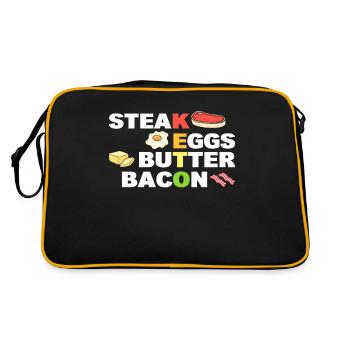 Steak Eggs Butter Bacon Keto Diet - Retro Bag - black/gold - Back