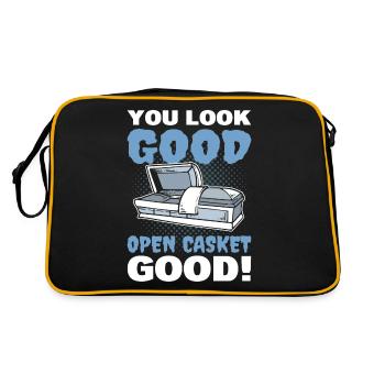You Look Good Open Casket Good! Mortician Funeral - Retro Bag - black/gold - Back