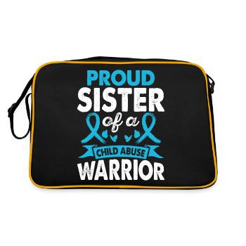 Sister Of Child Abuse Warrior Month - Retro Bag - black/gold - Back