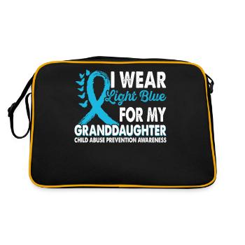 Wear light blue for awareness of the - Retro Bag - black/gold - Back