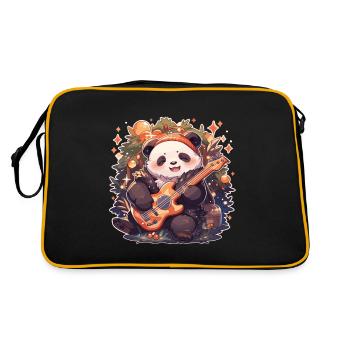 Panda Panda Bear Panda Baby Pandas Panda Animal - Retro Bag - black/gold - Back
