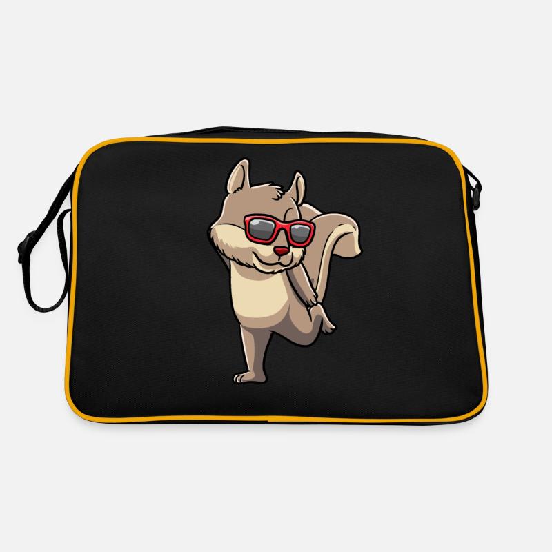 Prancing squirrel with sunglasses rodent Retro Bag