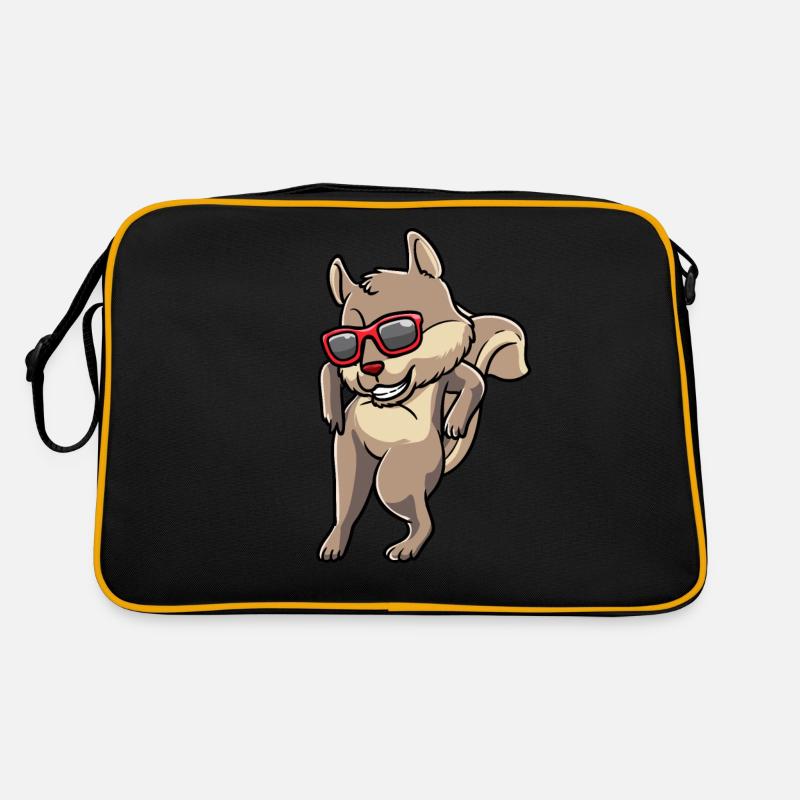 Prancing squirrel with sunglasses rodent Retro Bag