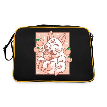 Kitsune Japon Anime Kawaii Peach Milk - Sac Retro - noir/or - Dos