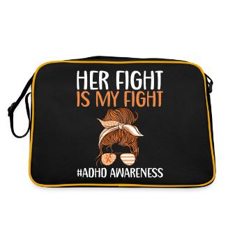 Your Fight Is Our Fight Adhd Awareness Messy - Retro Bag - black/gold - Back