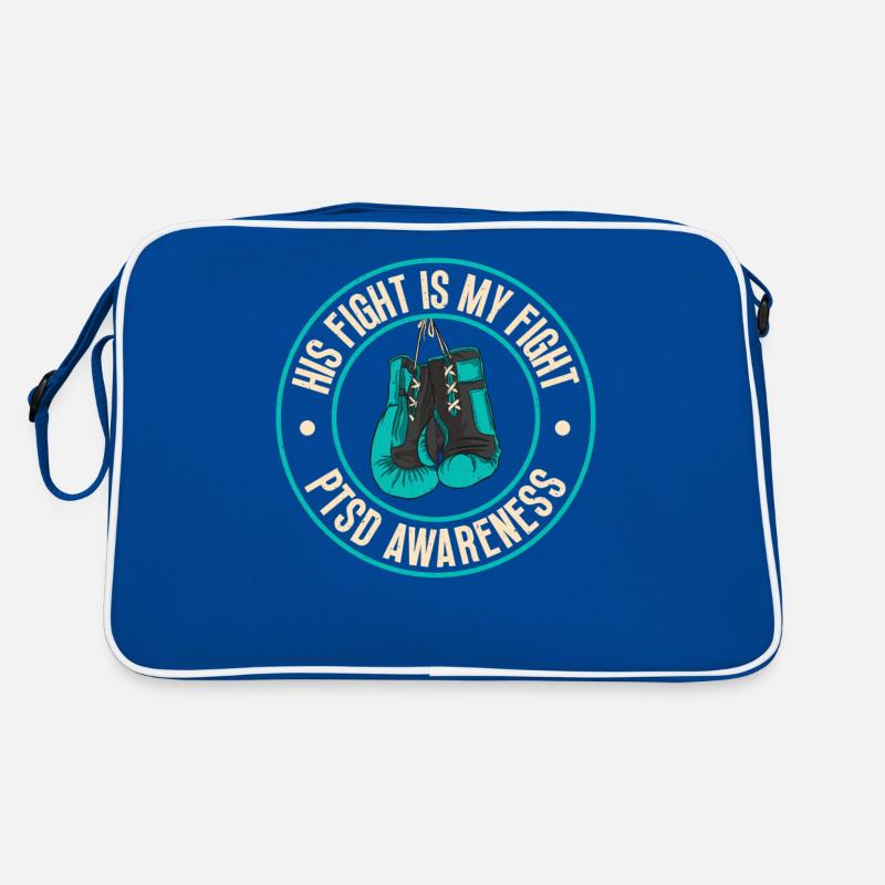 Sein Kampf Ist Pstd-bewusstsein In Blaugrünen Retro Tasche
