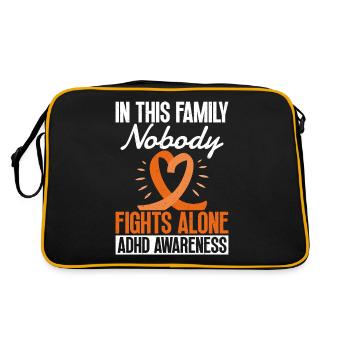 Dans cette famille, personne ne se bat - Sac Retro - noir/or - Dos