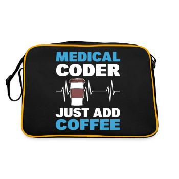 Medizinischer Codierer Einfach Kaffee hinzufügen - Retro Tasche - Schwarz/Gold - Hinten