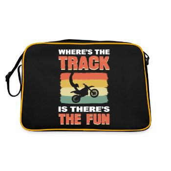 Wo die Strecke ist, da ist auch der Spaß - Retro Tasche - Schwarz/Gold - Hinten
