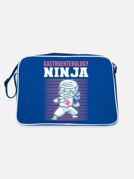 Gastroenterology Ninja Gastroenterologist - Retro Bag - blue/white - Back