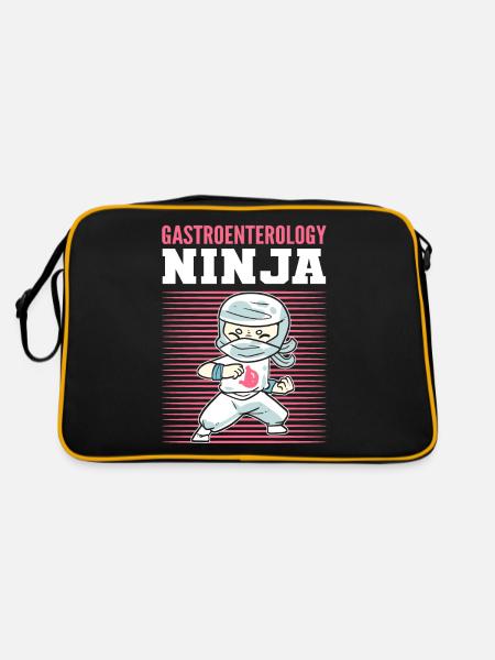 Gastroentérologie Ninja Gastro-entérologue - Sac Retro - noir/or - Dos