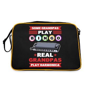 Manche Großväter spielen Bingo Echte Großväter - Retro Tasche - Schwarz/Gold - Hinten