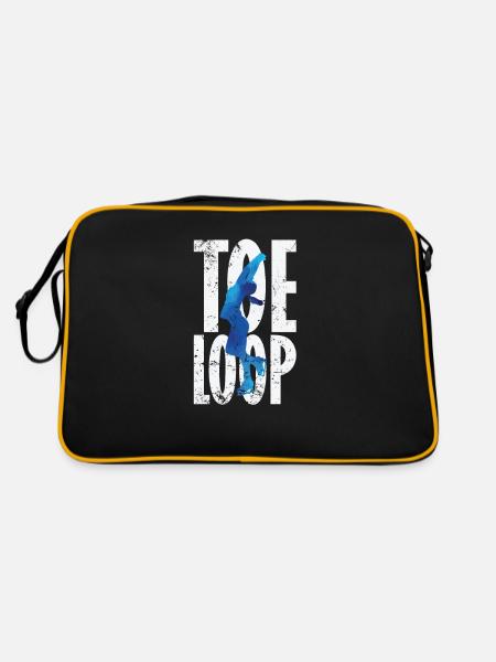 Toeloop Eiskunstlauf - Retro Tasche - Schwarz/Gold - Hinten