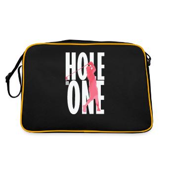 Hole in One Golf - Retro Bag - black/gold - Back