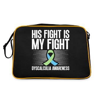Dyscalculia awareness His fight is our fight - Retro Bag - black/gold - Back