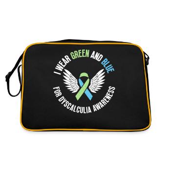 I wear a green and blue ribbon for - Retro Bag - black/gold - Back