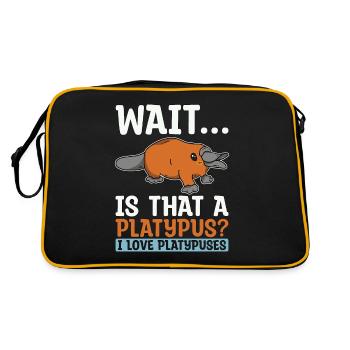 Platypus Wait Is That A Platypus Semi-Aquatic - Retro Tasche - Schwarz/Gold - Hinten