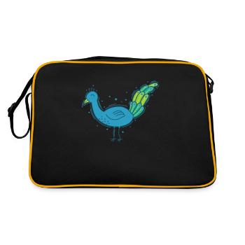 Peacock Animal Colorful Bird Feathers - Retro Bag - black/gold - Back