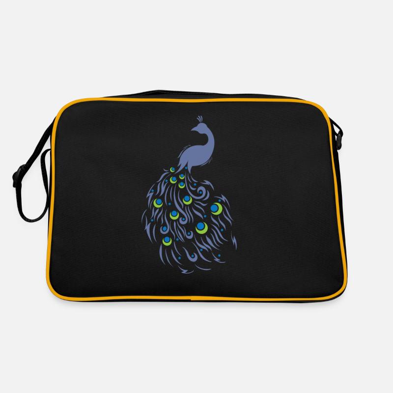 Paon avec un bel animal d’oiseau à queue Sac Retro