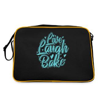 Live Laugh Bake Konditor Torte - Retro Tasche - Schwarz/Gold - Hinten
