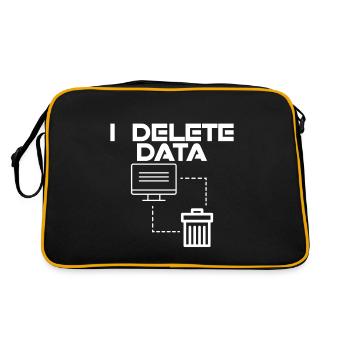 I Delete Data 2 - Retro Tasche - Schwarz/Gold - Hinten