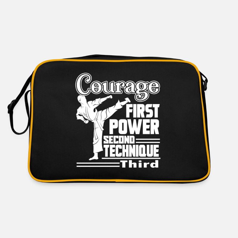 Karate Karate Courage First Power Second - Retro Bag - black/gold
