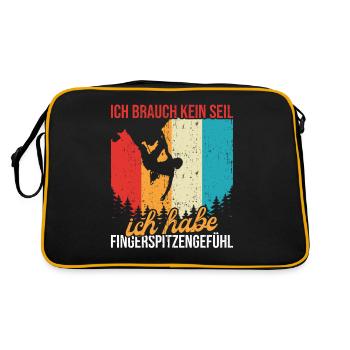Freeclimbing Kletterer Bouldern Klettern - Retro Tasche - Schwarz/Gold - Hinten