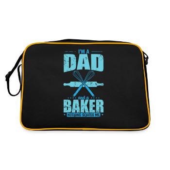 I'm a Dad and a Baker Konditor Torte - Retro Tasche - Schwarz/Gold - Hinten