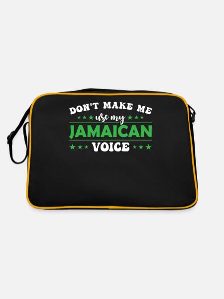 Zwinge Mich Nicht, Meine Jamaikanische Stimme Zu - Retro Tasche - Schwarz/Gold - Hinten