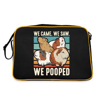 Guinea Pig We Came We Saw We Pooped Retro Hamster - Retro Bag - black/gold - Back