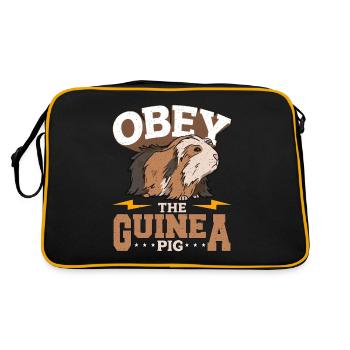 Guinea Pig Obey The Guinea Pig Cavy Animal Lover - Retro Bag - black/gold - Back